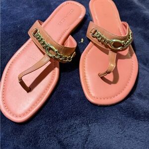Coach Pink and Gold Sandals with Elegant Design size 11